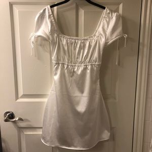 Tiger Mist Satin Puff Sleeve Dress